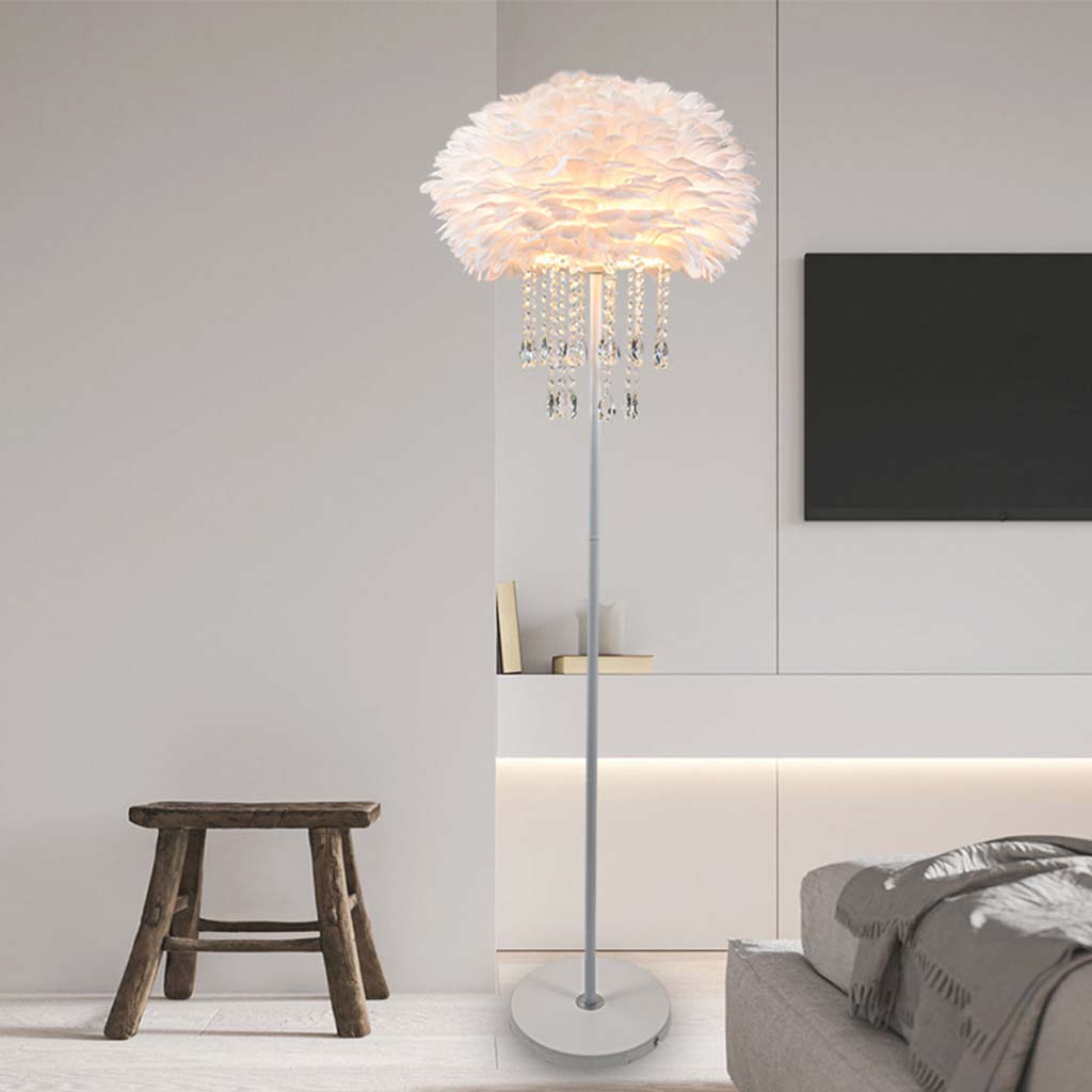 Luxe Crystal Glow Vloerlamp met Elegante Franje - Beschikbaar in 3 Stijlvolle Kleuren