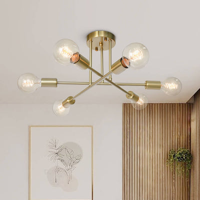 Zes-Lichts Sputnik Semi Flush Plafondlamp