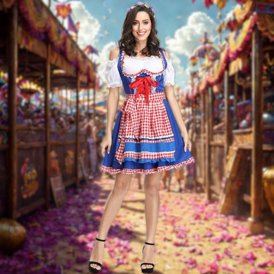 Sierlijke Carnavalsblauwe Outfit voor Oktoberfest | Marjolein