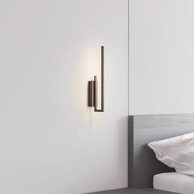 LichtEssence Minimalistische LED-Wandleuchte – Schwarz/Gold-Design