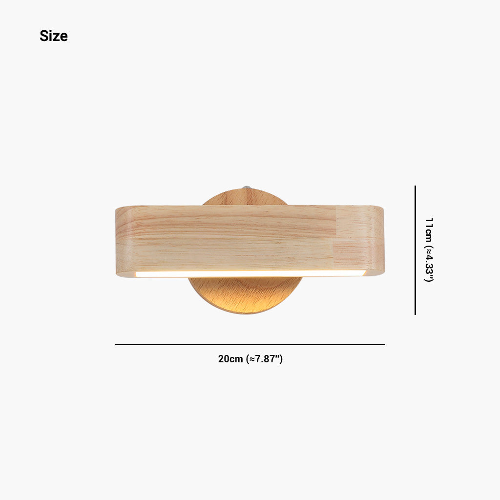 NordicTwist drehbare LED-Wandleuchte in Holzfarbe und Nussbraun