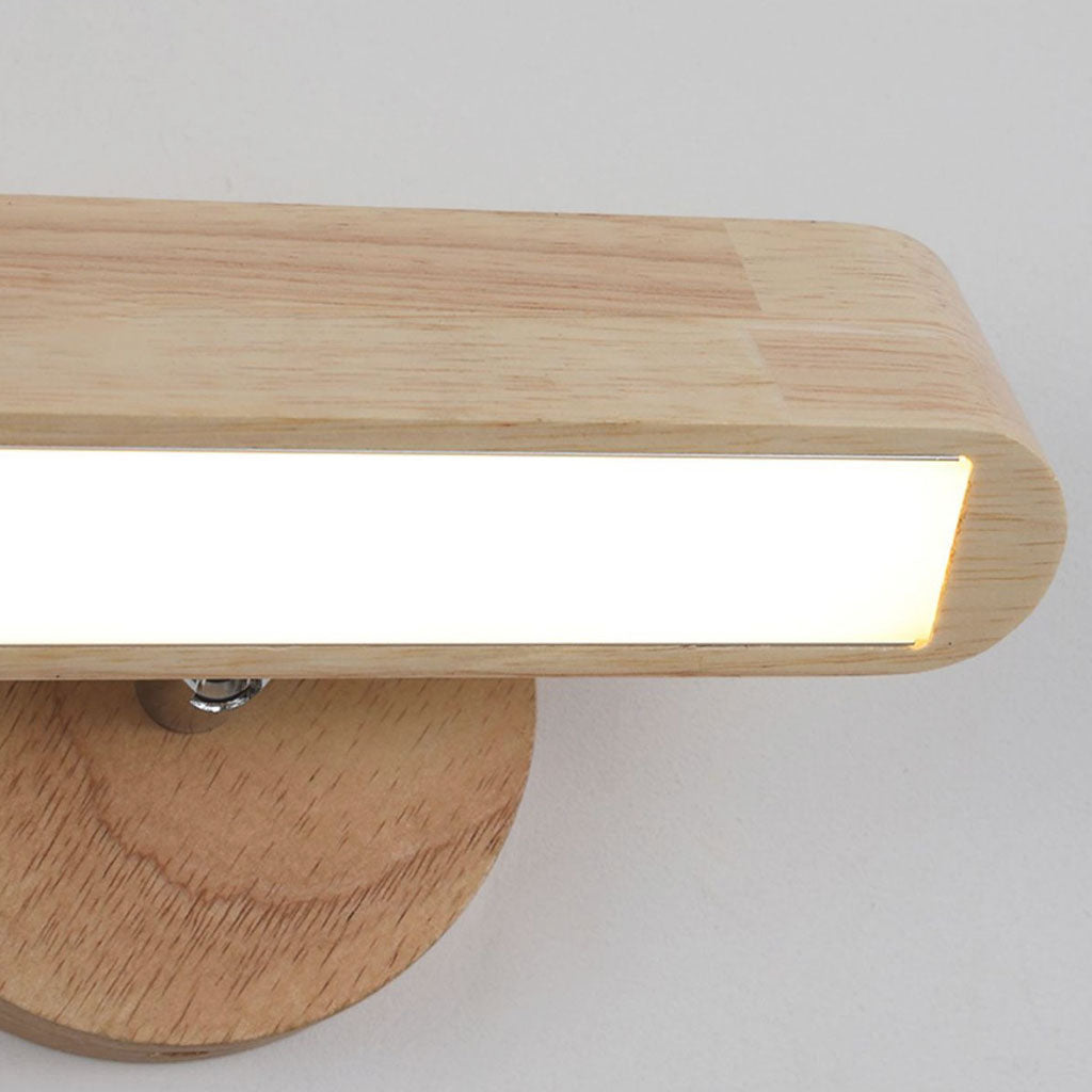 NordicTwist drehbare LED-Wandleuchte in Holzfarbe und Nussbraun