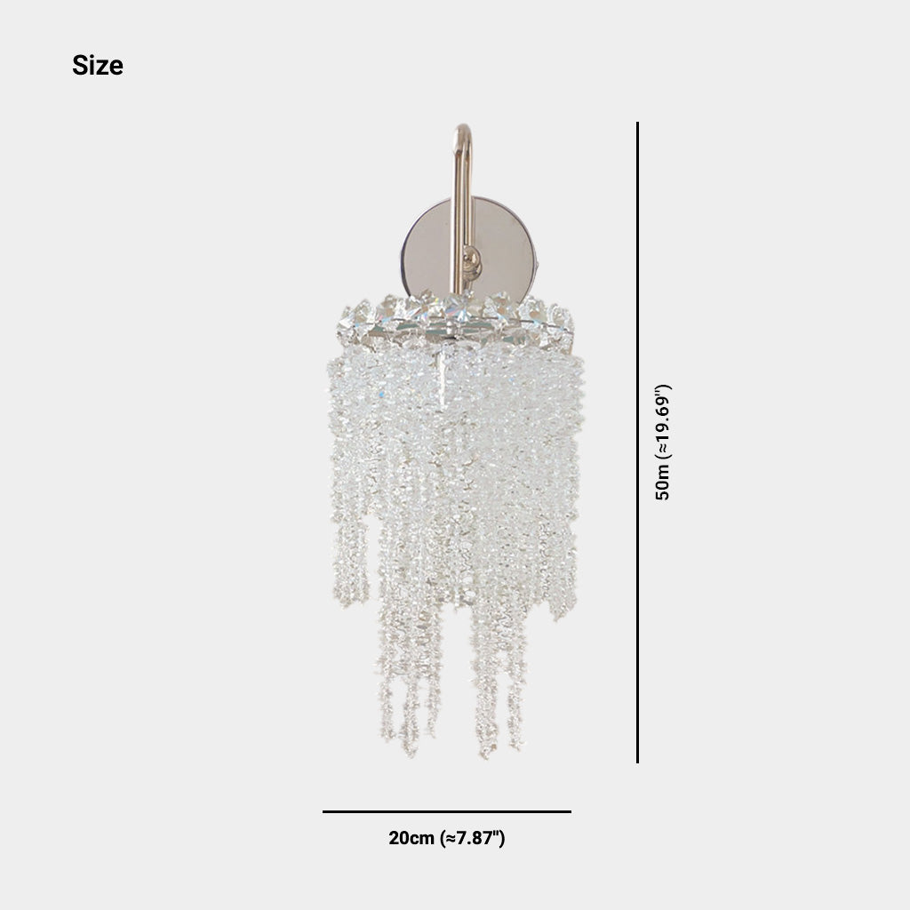 Silberstrahl | Moderne Kristallwandleuchte mit Wasserfalleffekt