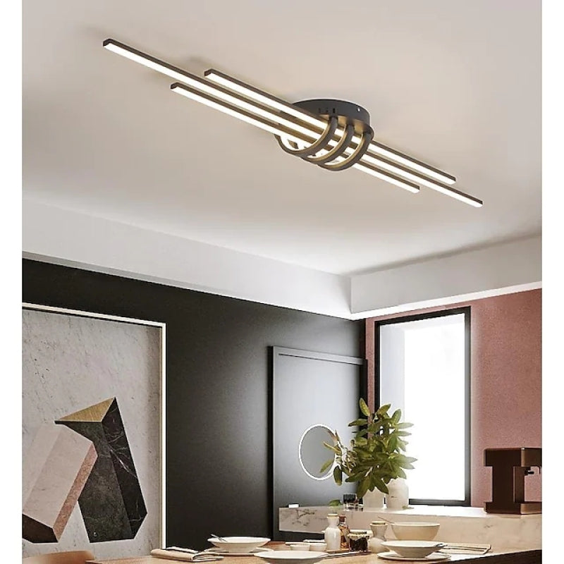 Ledge Moderne LED Deckenleuchte Schwarz/Weiß Metall Wohnzimmer