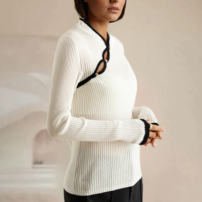 Pullover Basis Casual Slim Kasjmier Top voor Dames | Sofia