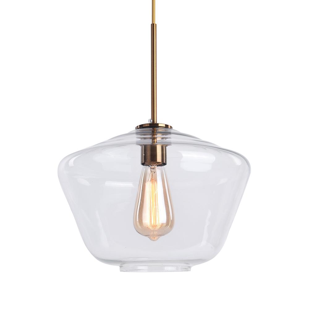 Moderne Messing Geometrische Glazen Hanglamp