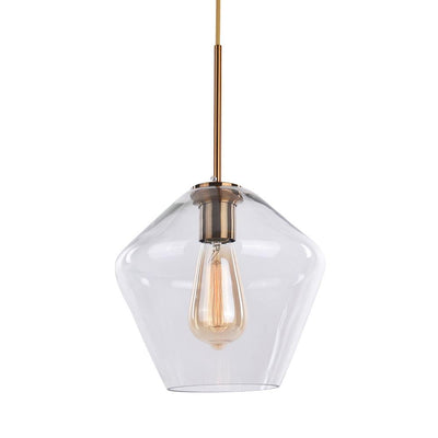 Moderne Messing Geometrische Glazen Hanglamp