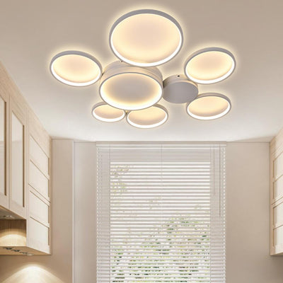 Moderne LED 3/4/5/7 Ringe Deckenleuchte Flush Mount