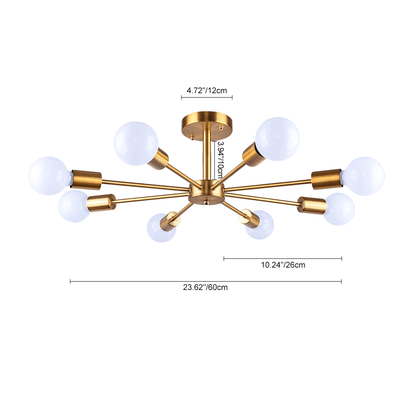 8-Licht Sputnik Semi Flush Plafondlamp