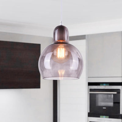 Moderne 1-Licht Druppel Mondgeblazen Glazen Globe Hanglamp