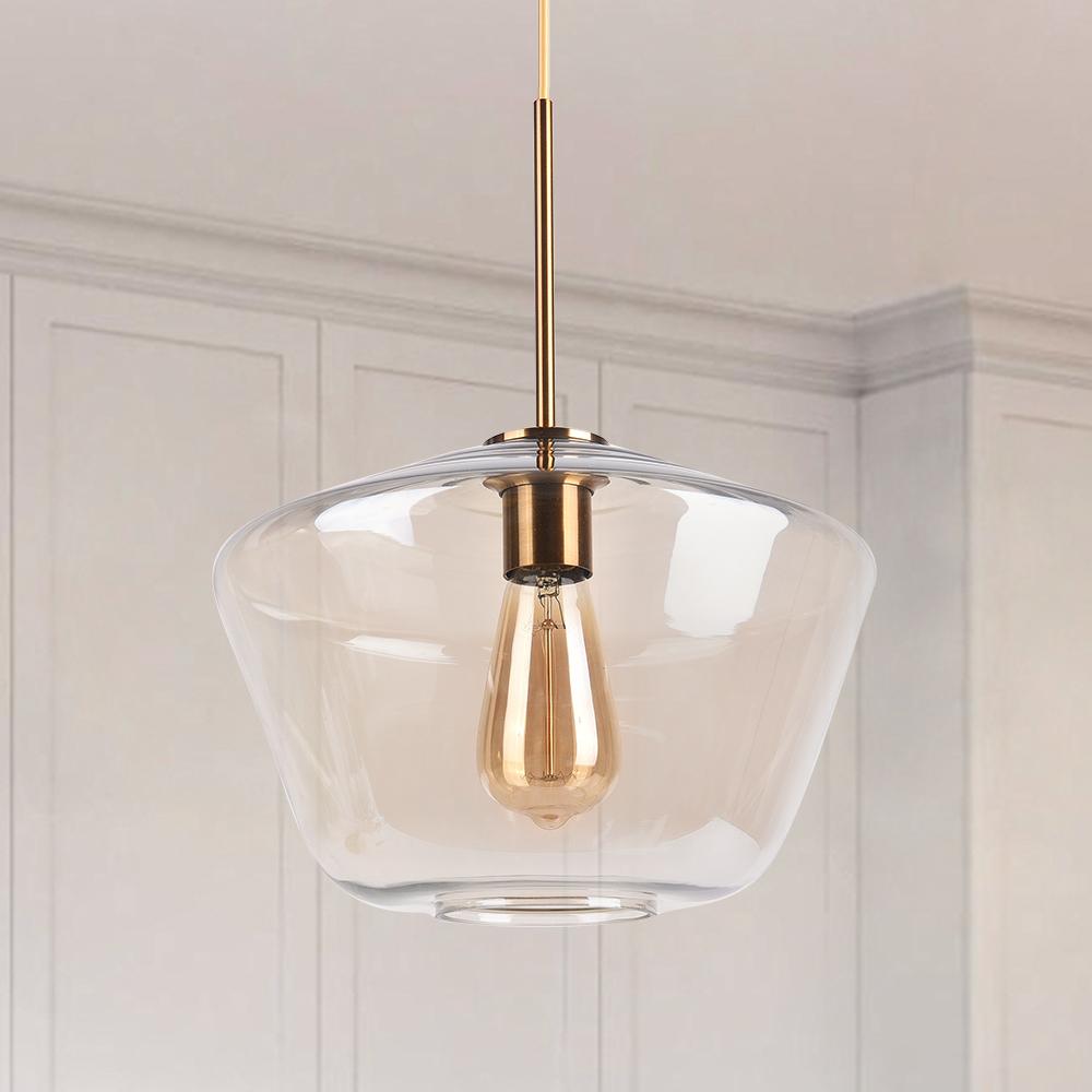 Moderne Messing Geometrische Glazen Hanglamp