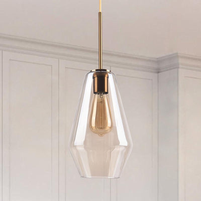 Moderne Messing Geometrische Glazen Hanglamp