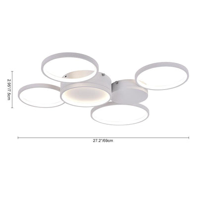 Moderne LED 3/4/5/7 Ringen Plafondlamp Flush Mount