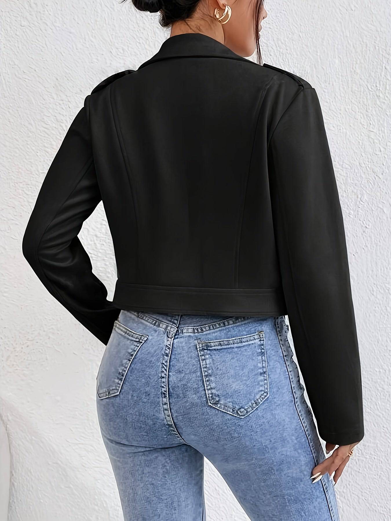 Stijlvolle Leren Crop Dames Jacket | Selina