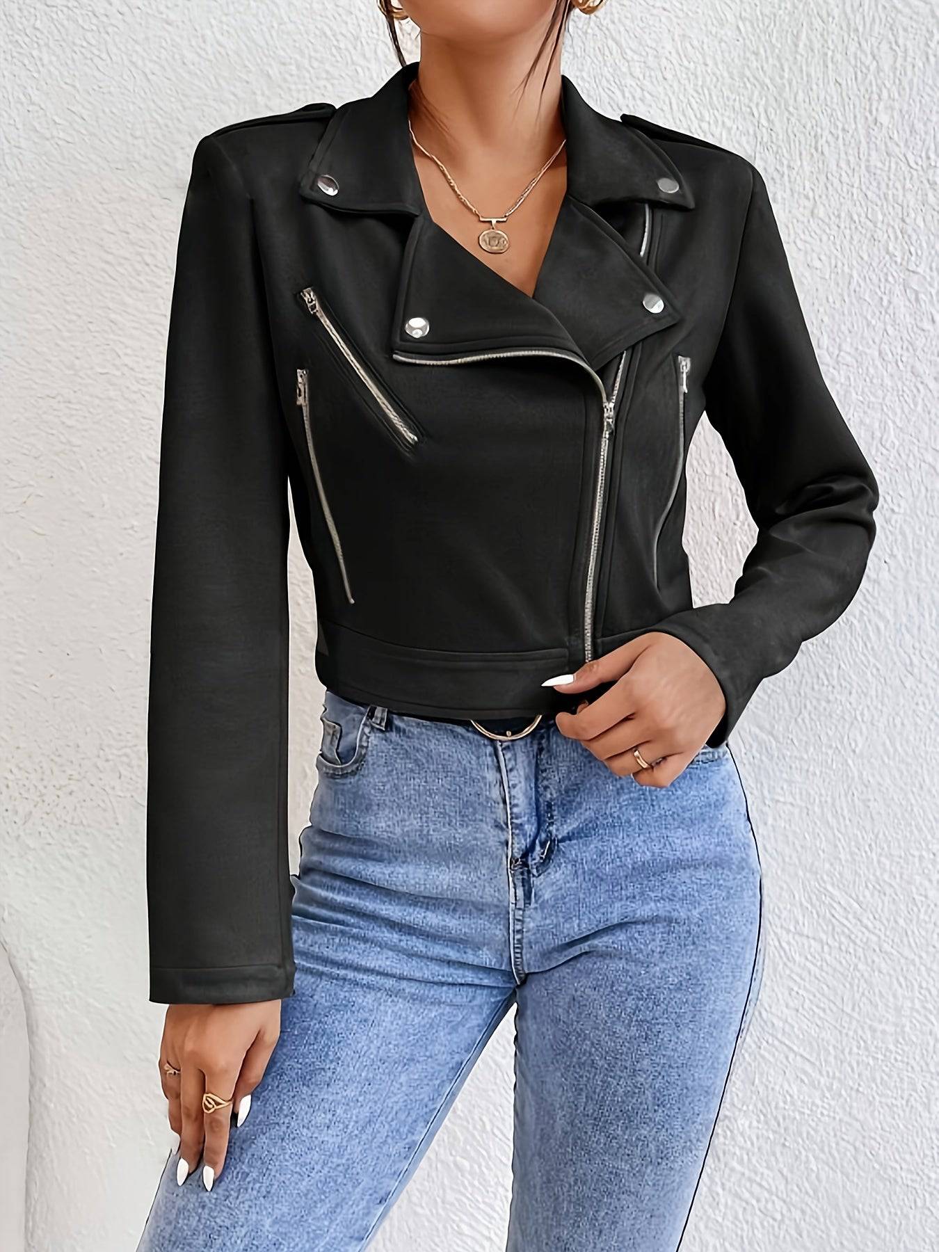 Stijlvolle Leren Crop Dames Jacket | Selina