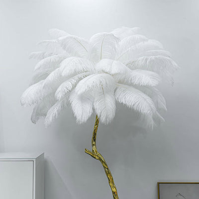 Elegance Feather Floor Lamp in Copper Brass - Luxe 70, Available in 4 Stunning Colors