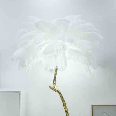 Elegance Feather Floor Lamp in Copper Brass - Luxe 70, Available in 4 Stunning Colors