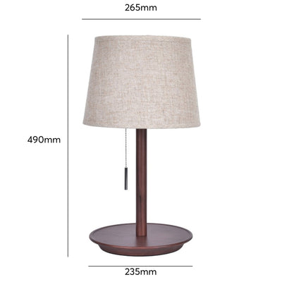 NoordLux Lamp - Premium Hout met Elegante Stoffen Accenten