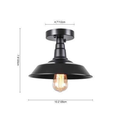 1-Licht Zwarte Potdeksel Semi Flush Mount 10.2"