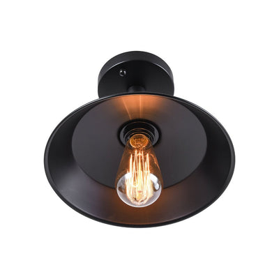 1-Licht Zwarte Potdeksel Semi Flush Mount 10.2"