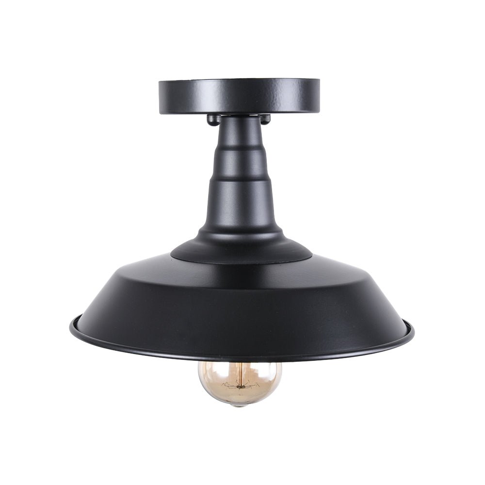 1-Licht Schwarze Potdeksel Semi Flush Mount 10,2"