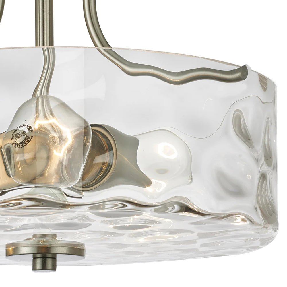 2-Licht Nikkel Glas Semi Flush Mount