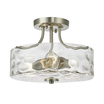 2-Licht Nickel Glas Semi Flush Mount