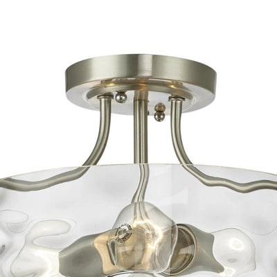 2-Licht Nickel Glas Semi Flush Mount