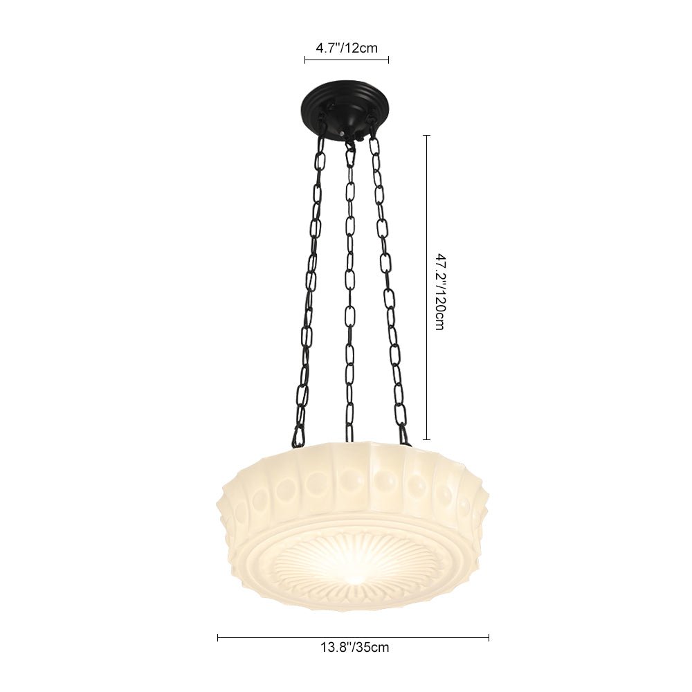 Witte Keramische Glazen Hanglamp