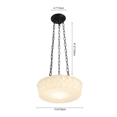 Witte Keramische Glazen Hanglamp