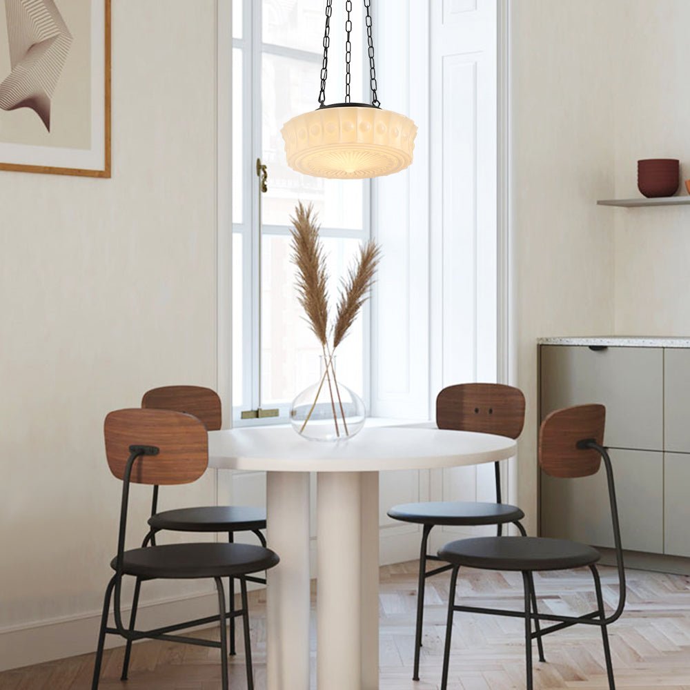 Witte Keramische Glazen Hanglamp