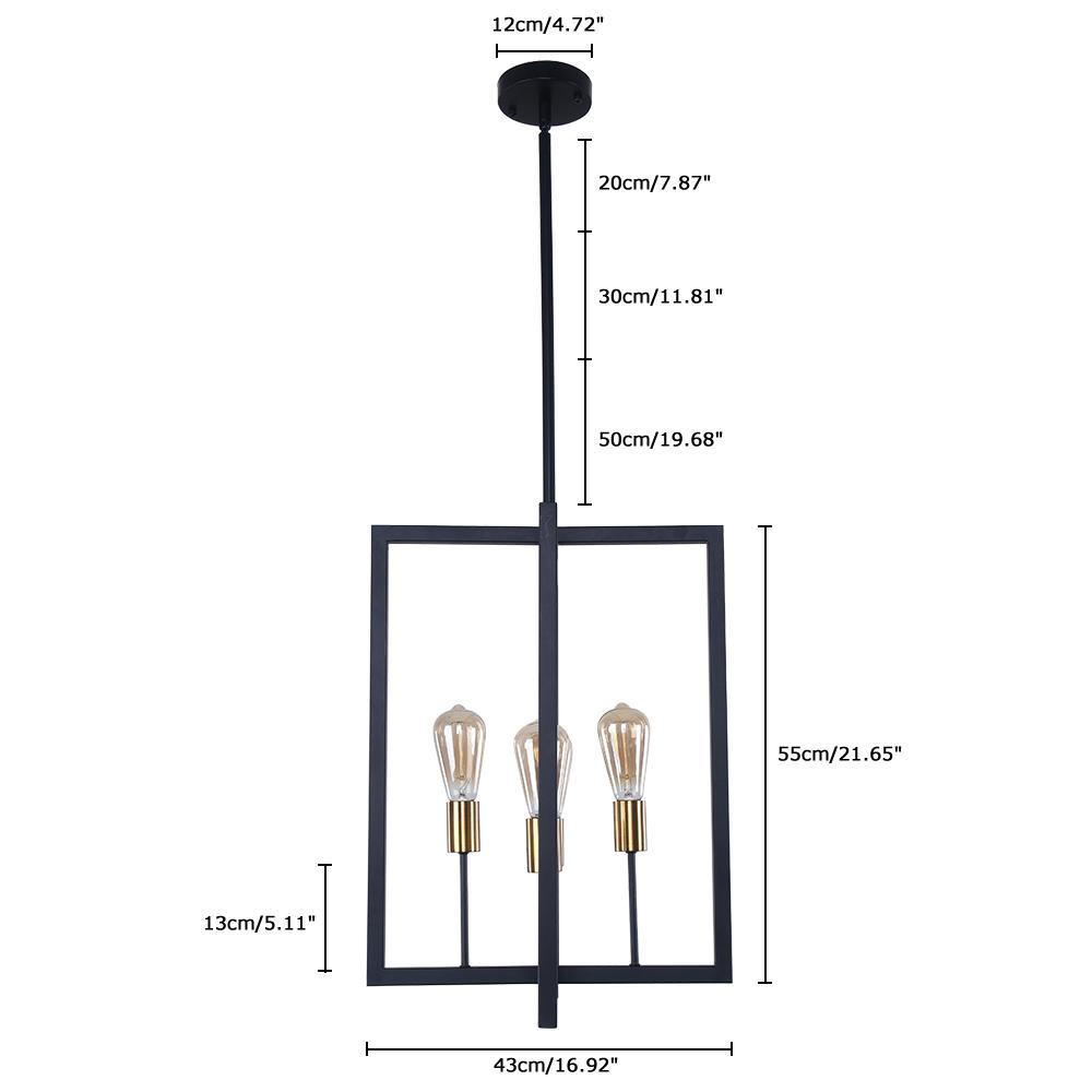 4-Lichts Vierkante Geometrische Hanglamp