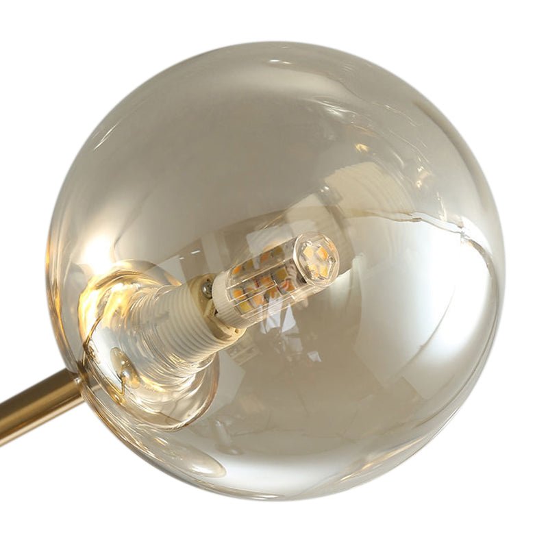 6 Lichten Amber Glas Sputnik Semi Flush Mount