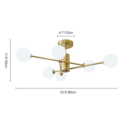 6-Lichts Glazen Globe Deckenlampe