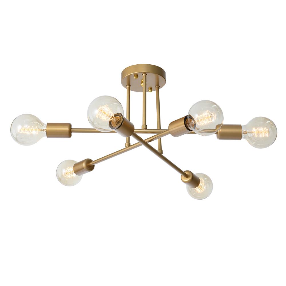 6-Lichts Sputnik Semi Flush Mount Verlichting