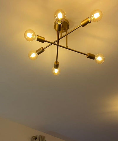 6-Lichts Sputnik Semi Flush Mount Verlichting