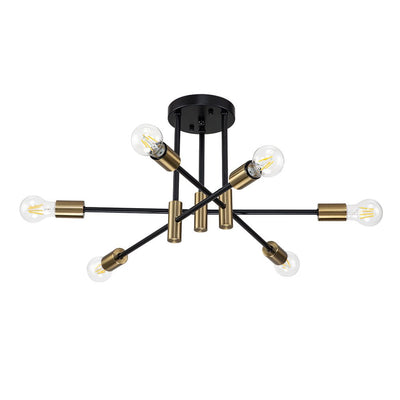 6/8 Lichten Zwarte Sputnik Semi Flush Mount