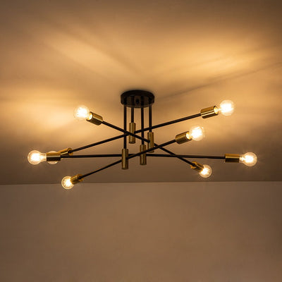 6/8 Lichten Zwarte Sputnik Semi Flush Mount