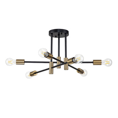 6/8 Lichten Zwarte Sputnik Semi Flush Mount