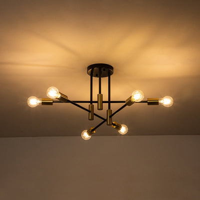 6/8 Lichten Zwarte Sputnik Semi Flush Mount