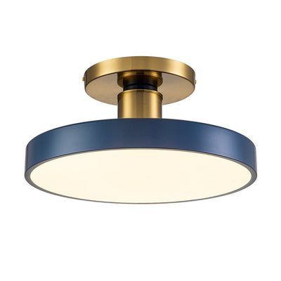 Blaue LED Acryl Trommel Semi Flush Mount Deckenleuchte