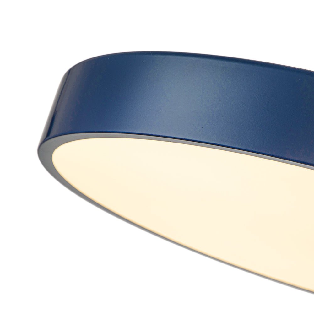 Blauwe LED Acryl Drum Semi Flush Mount Plafondlamp