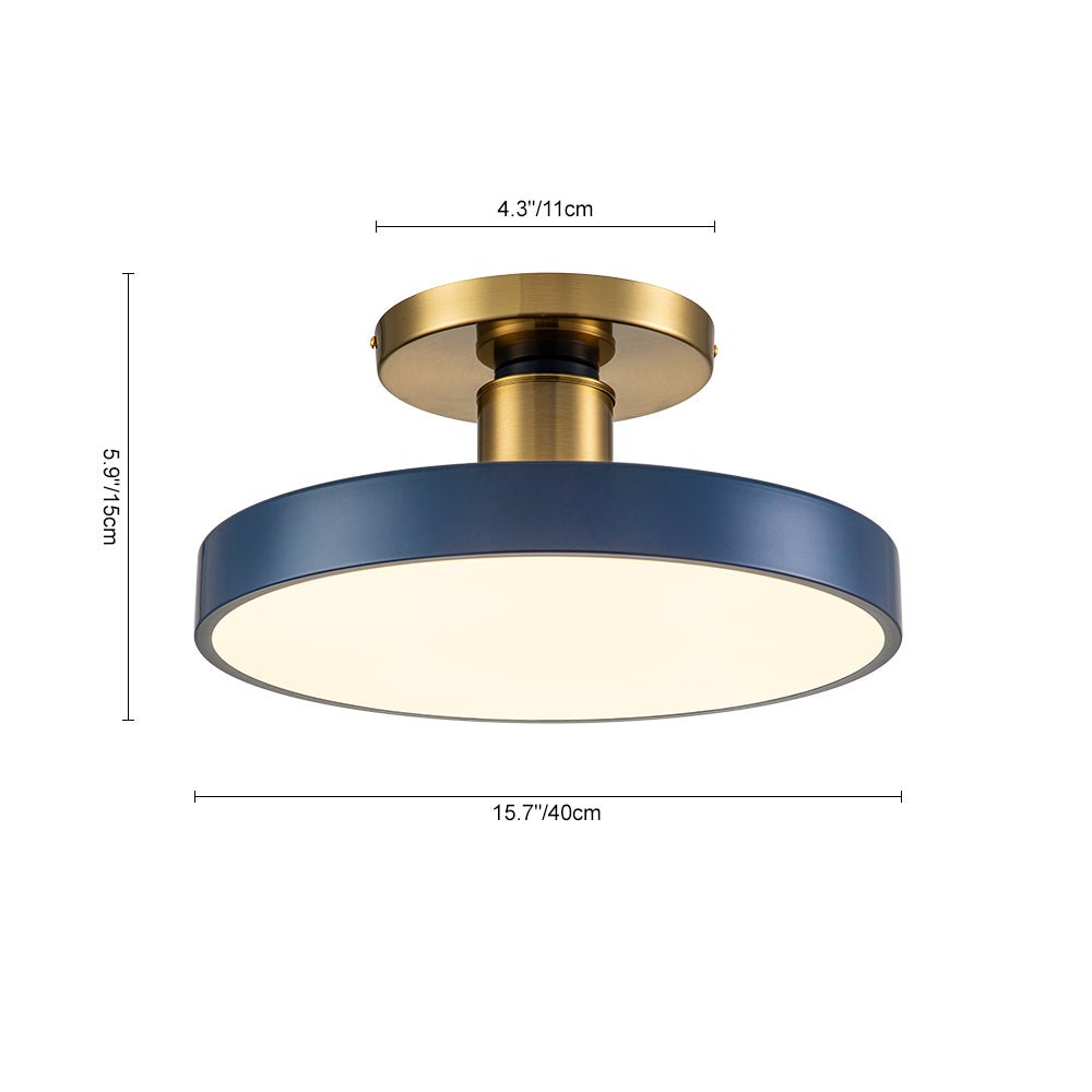 Blaue LED Acryl Trommel Semi Flush Mount Deckenleuchte