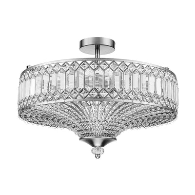 Gravierte Kristall-Drum-Semi-Flush-Mount