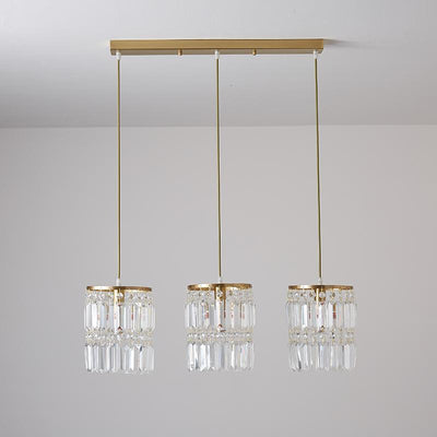 Kristallen Cilinder Shade 3-Lichts Hanglamp