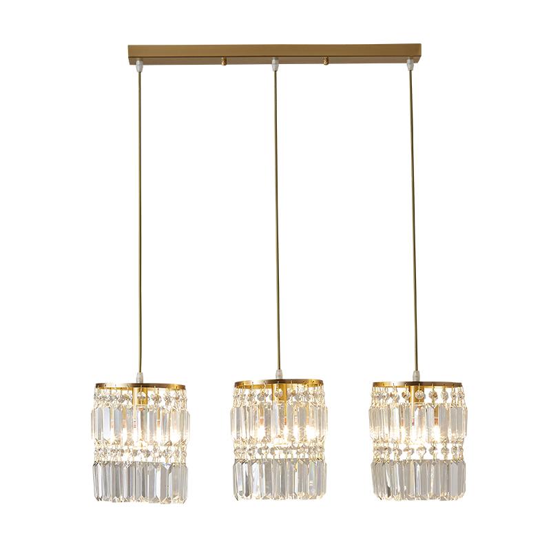 Kristallen Cilinder Shade 3-Lichts Hanglamp