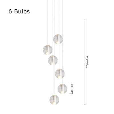 Kristall-Globus-Cluster-Hängelampe