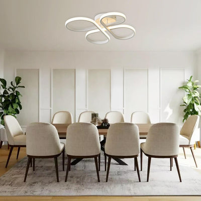 Dimbare Vlinder Swirl LED Semi Flush Mount in Zwart/Wit