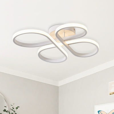 Dimbare Vlinder Swirl LED Semi Flush Mount in Zwart/Wit