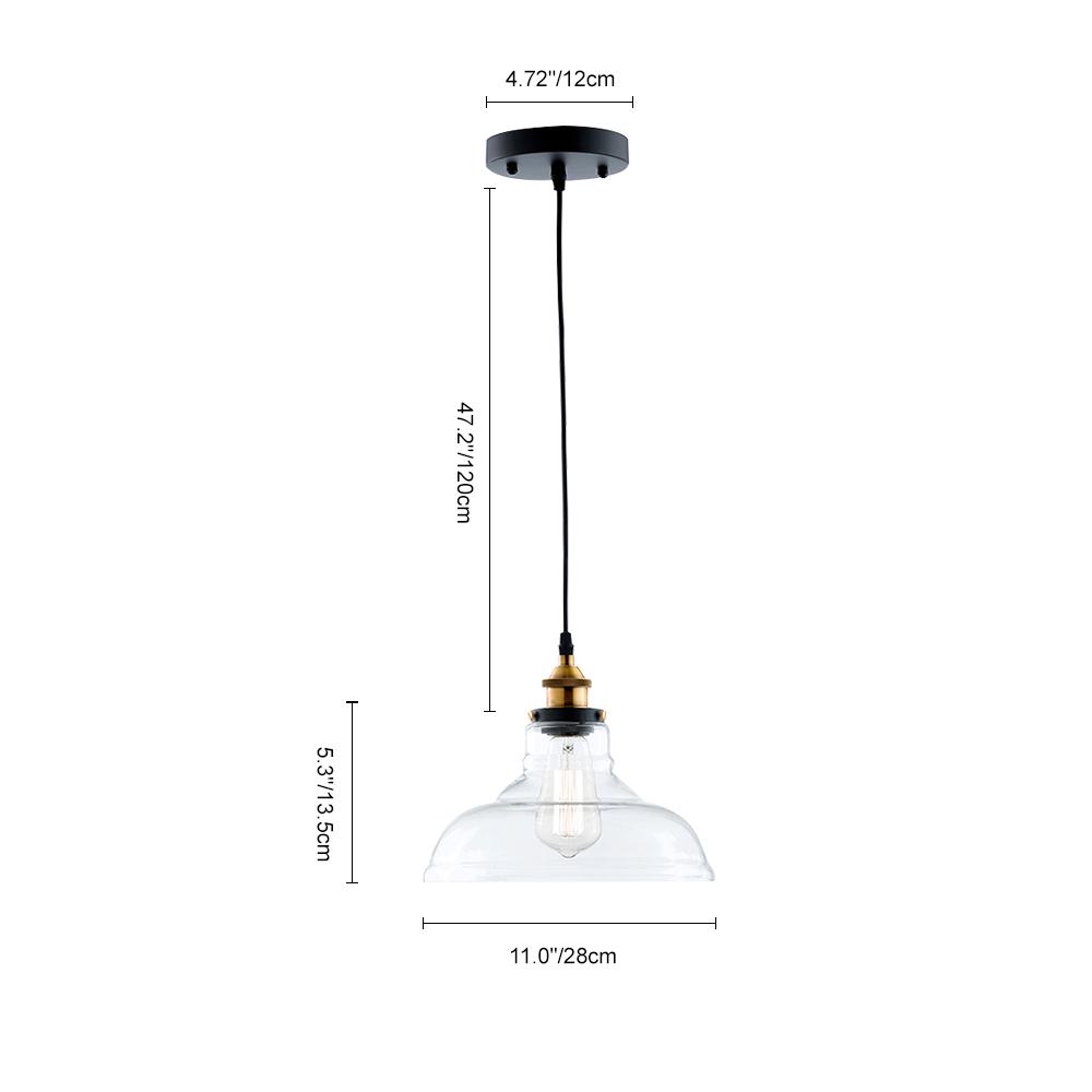 Industriële Koepel Helder Glas Hanglamp